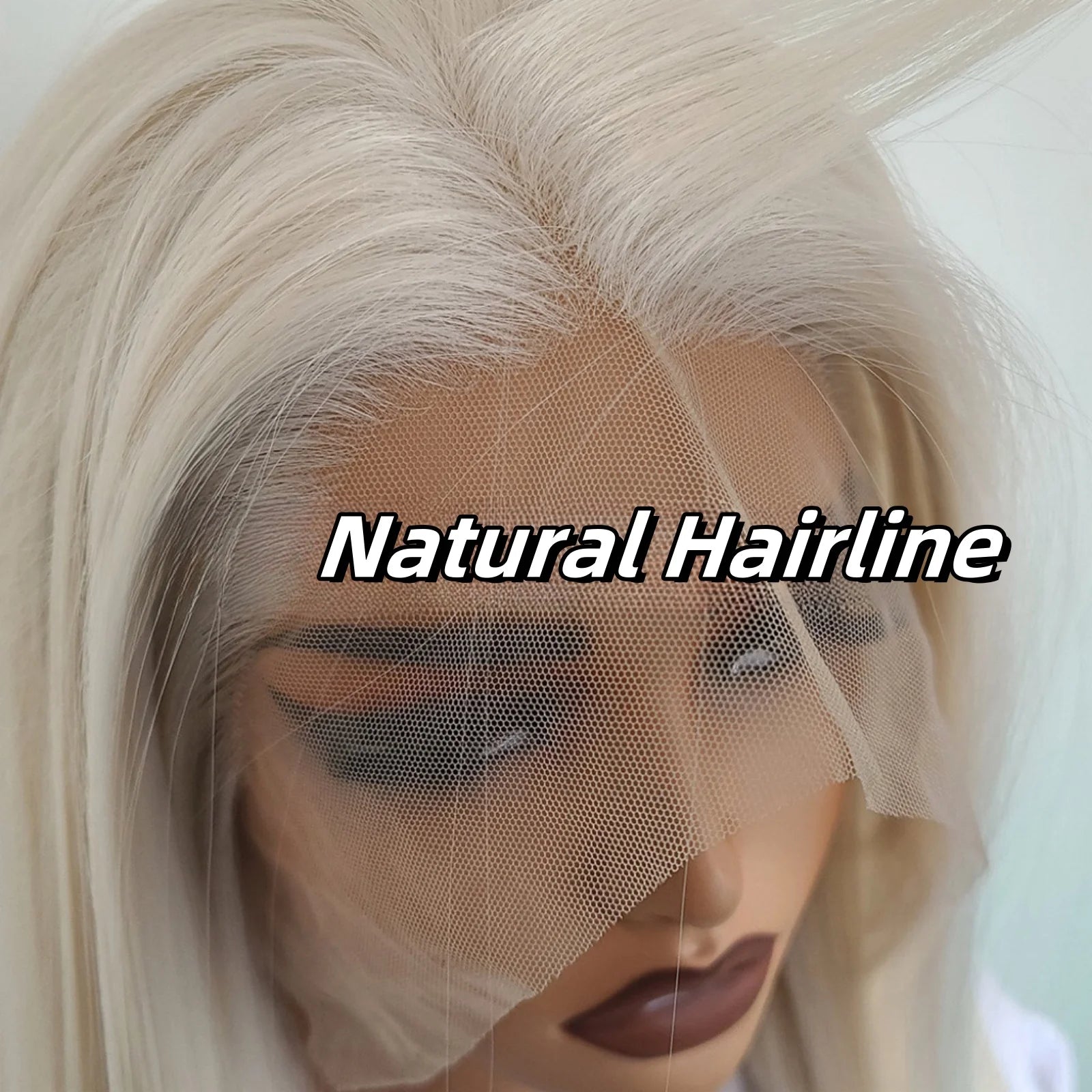 PlatinumLuxe™ – Lange blonde Lace Front Perücke mit synthetischem Haar