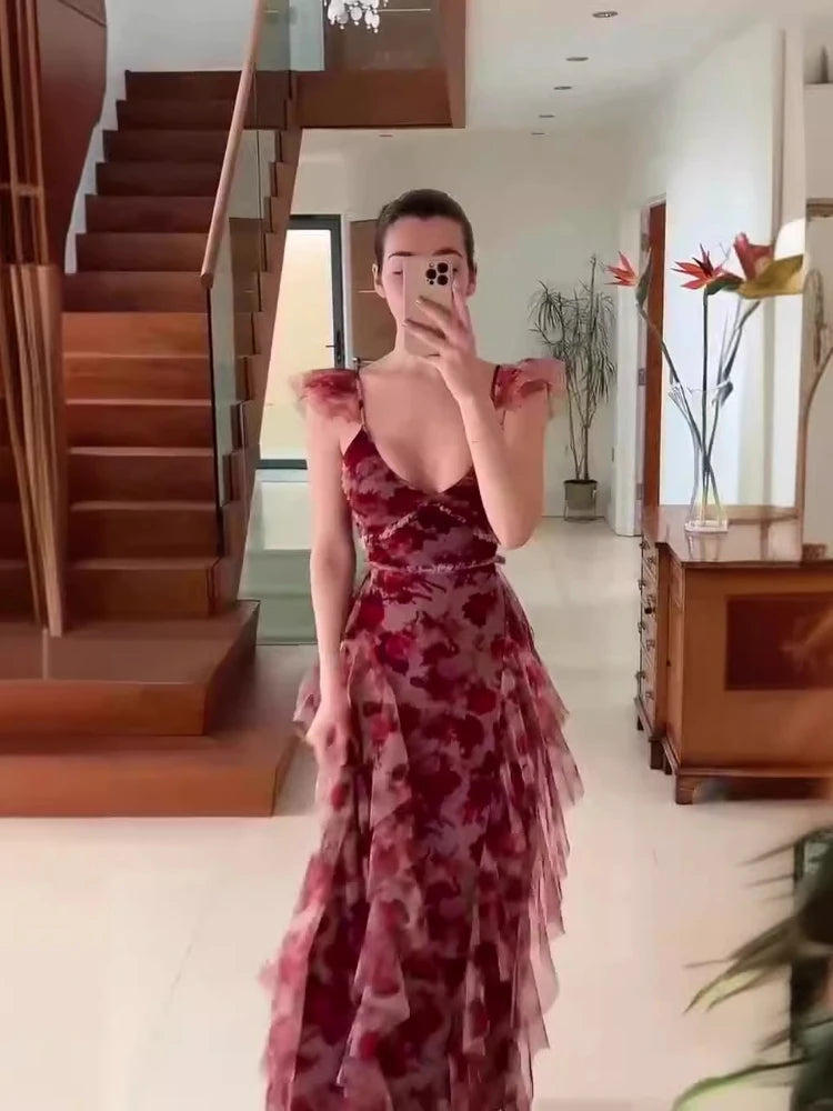 BloomViva™ – Die elegante Blumenrüschen-Kleid für stilvolle Auftritte.