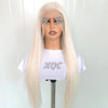 PlatinumLuxe™ – Lange blonde Lace Front Perücke mit synthetischem Haar