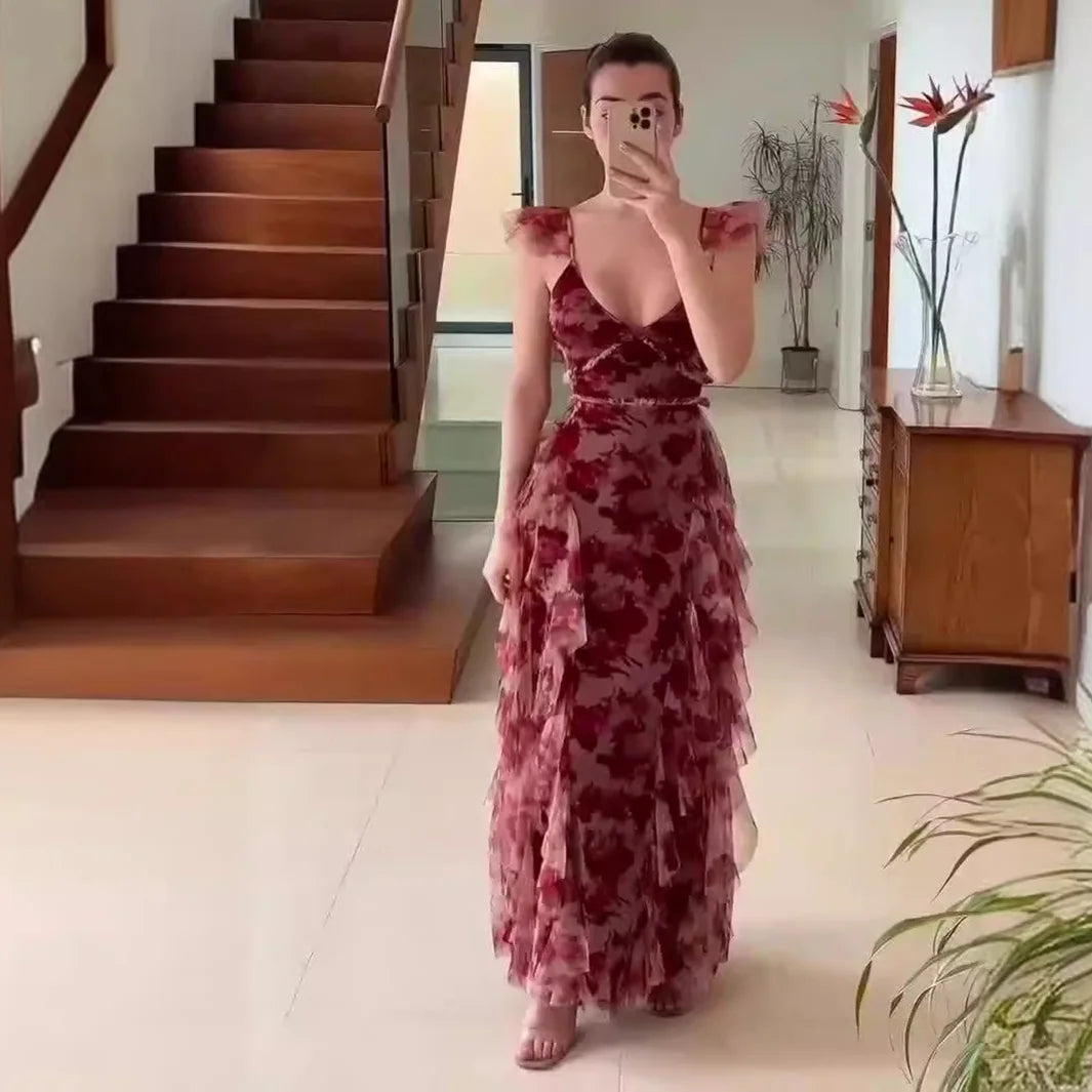 BloomViva™ – Die elegante Blumenrüschen-Kleid für stilvolle Auftritte.