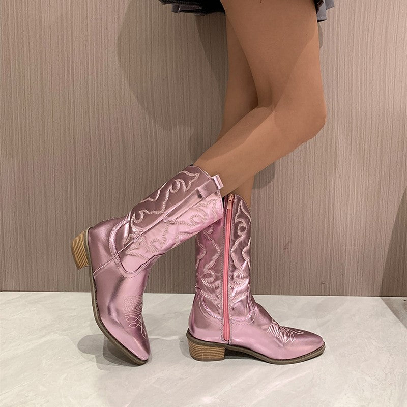 Mila | Stilvolle metallische schicke Stiefel