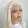 PlatinumLuxe™ – Lange blonde Lace Front Perücke mit synthetischem Haar