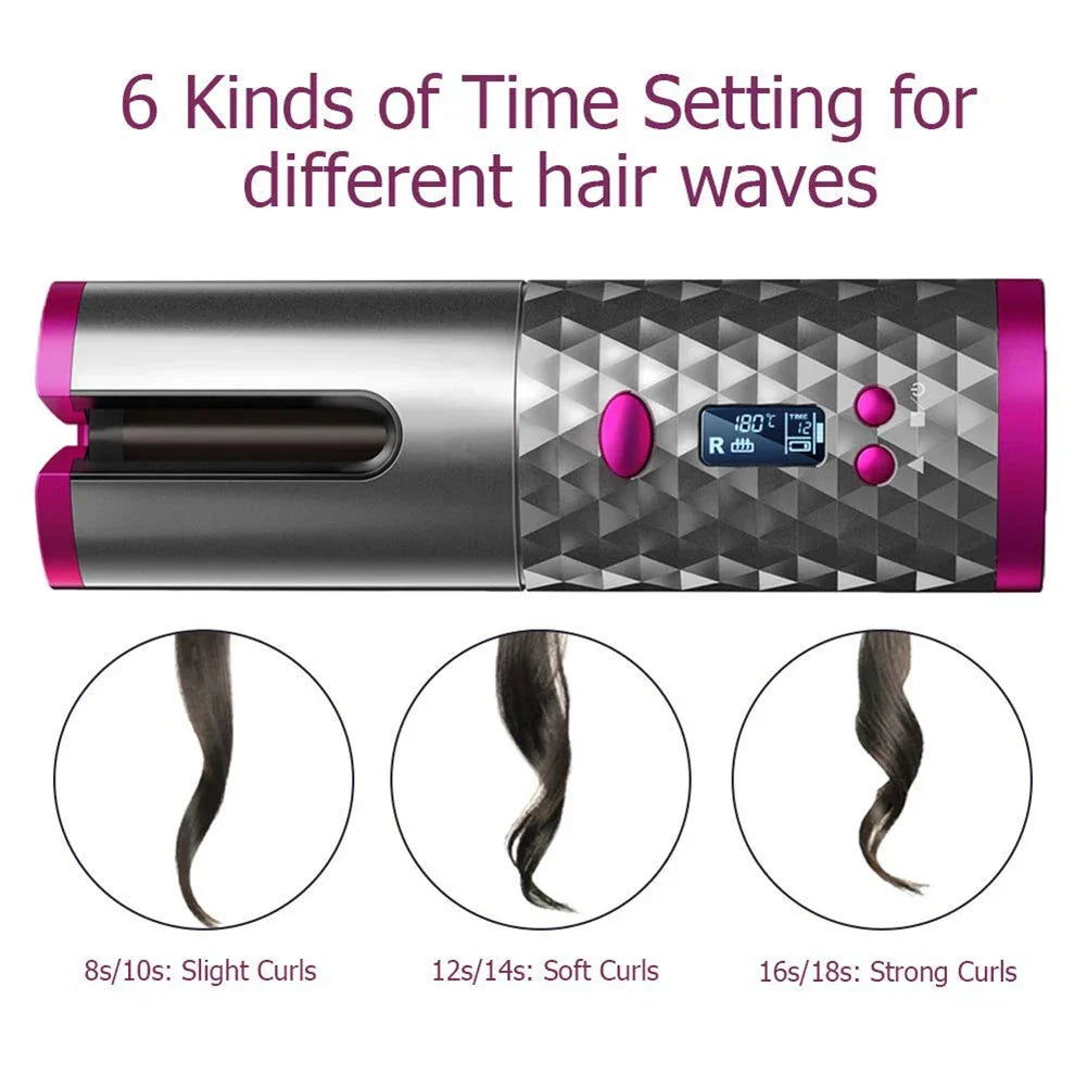 WaveStyler Pro™ – Kabelloser Automatischer Haar-Curler mit Keramikbeschichtung und LCD-Display