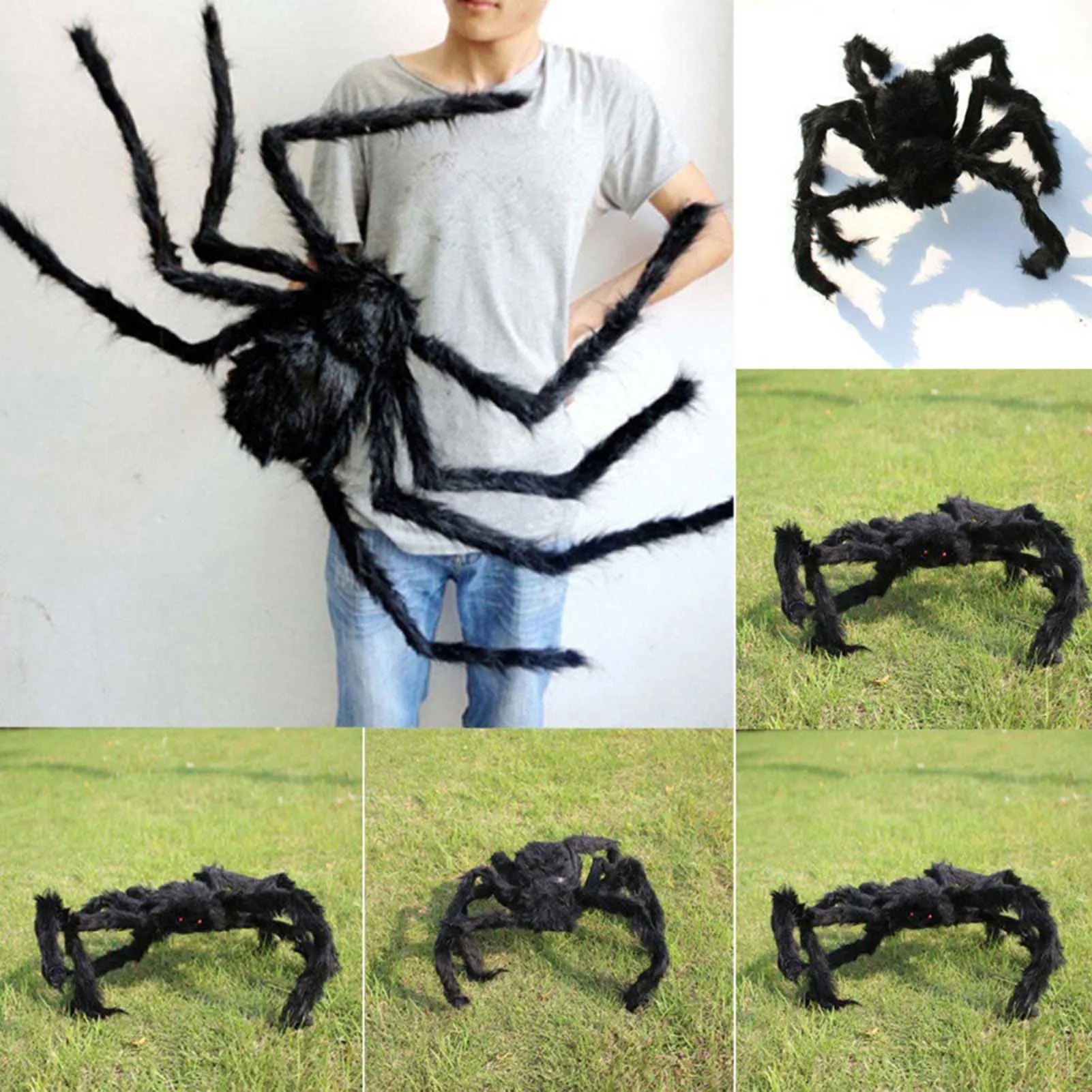 GiantSpider™ - Große, haarige Halloween-Spinne für gruselige Outdoor-Dekorationen.