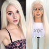 PlatinumLuxe™ – Lange blonde Lace Front Perücke mit synthetischem Haar
