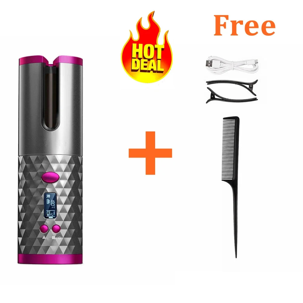 WaveStyler Pro™ – Kabelloser Automatischer Haar-Curler mit Keramikbeschichtung und LCD-Display