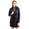 LederGlamour™ - Modische Damen-Lederjacke mit Fleecefutter und Kapuze für Herbst/Winter.