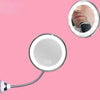 GlamMirror™ - Der flexible Schminkspiegel mit LED-Beleuchtung und 10-facher Vergrößerung.