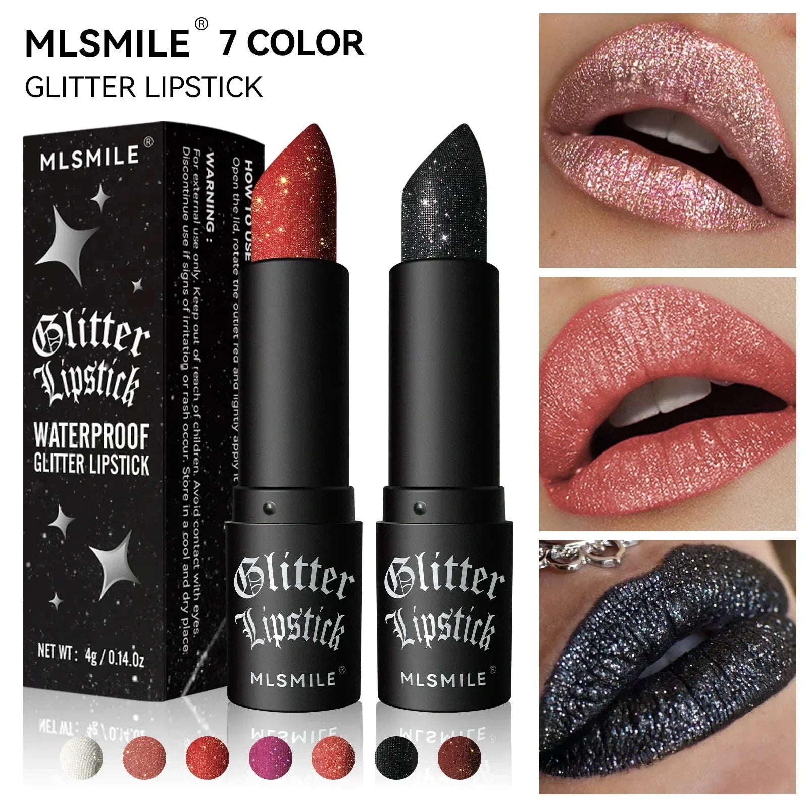 GlamSparkle™ – Diamant-Glitzer-Lippenstift mit langanhaltendem, wasserdichtem Perlglanz