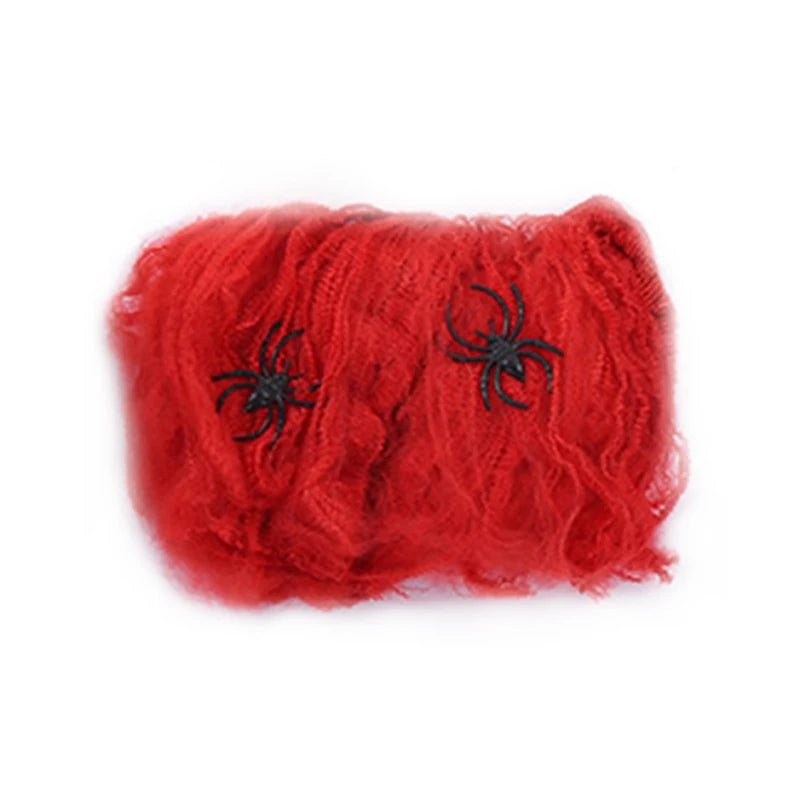 SpiderWebDecor™ - Dehnbare Halloween-Spinnweben mit Kunstspinnen für gruselige Dekorationen.
