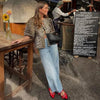 Josephine | Schleifenoberteil mit Leopardenmuster