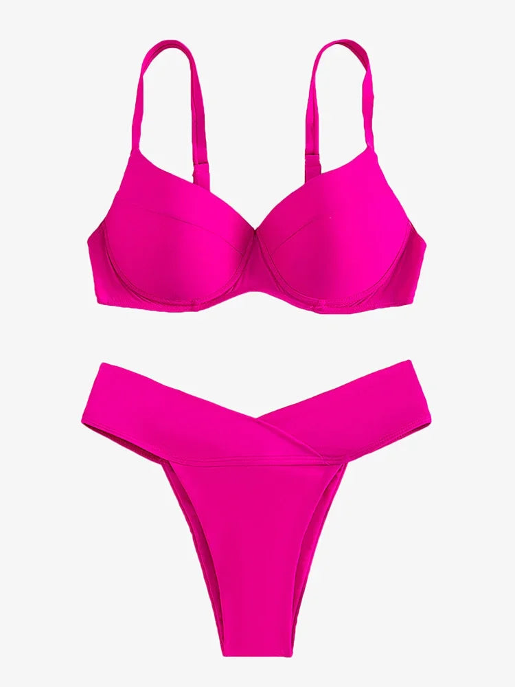 Nina | Push-up Bikini mit Hohem Höschen