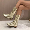 Mila | Stilvolle metallische schicke Stiefel