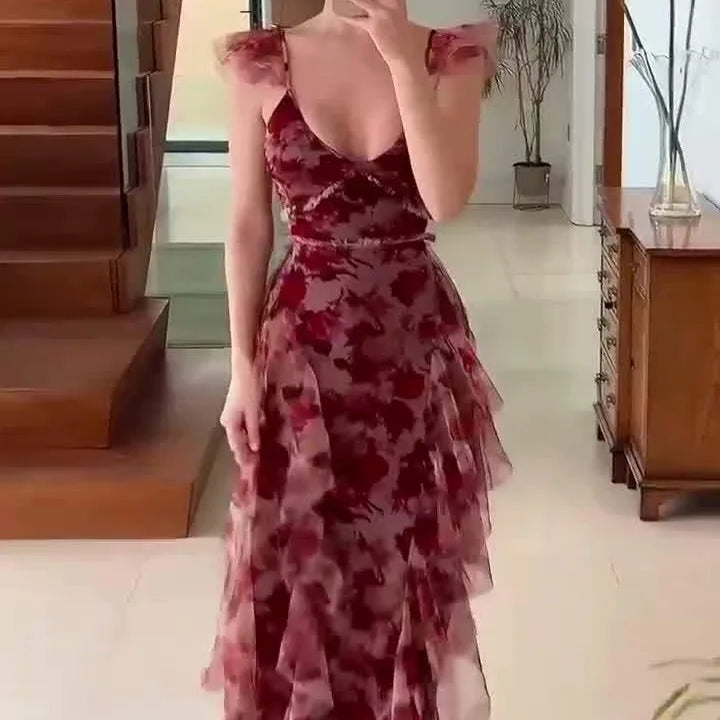 BloomViva™ – Die elegante Blumenrüschen-Kleid für stilvolle Auftritte.