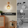 Nooknova 2Pack Bambus Laterne Batteriebetriebene Wandleuchte mit Fernbedienung Wireless Rattan Wandlampe mit Glühbirnen