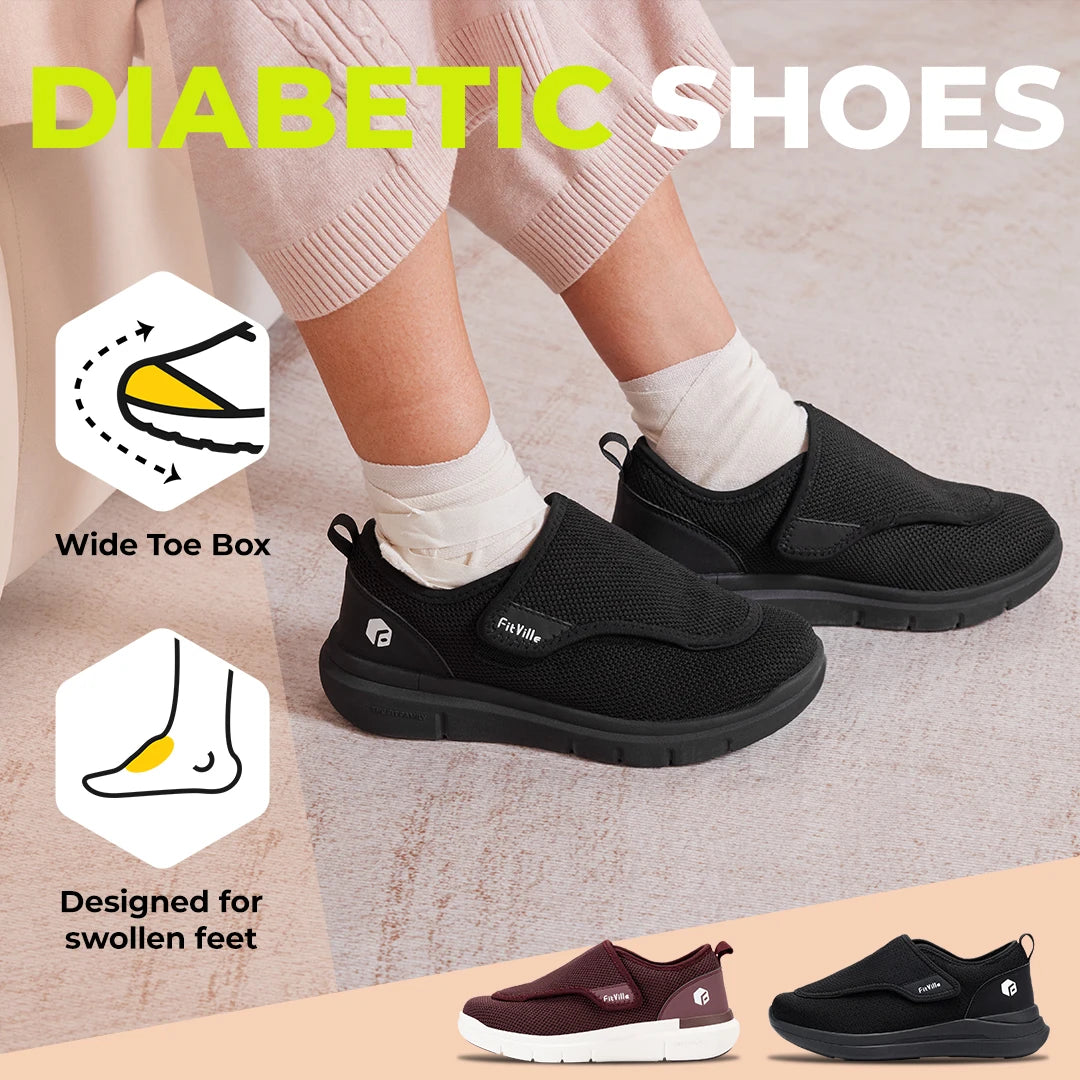 FitComfort™ - Die perfekten Schuhe für Diabetikerinnen mit breiten und geschwollenen Füßen.