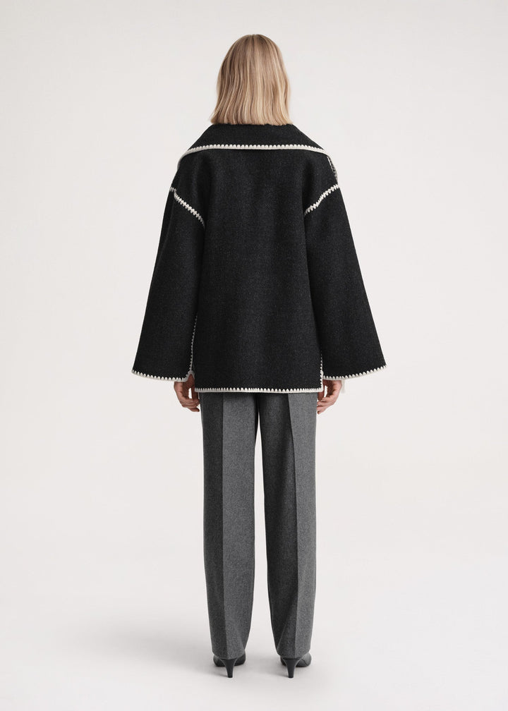 Merino | Luxusjacke mit Halstuch