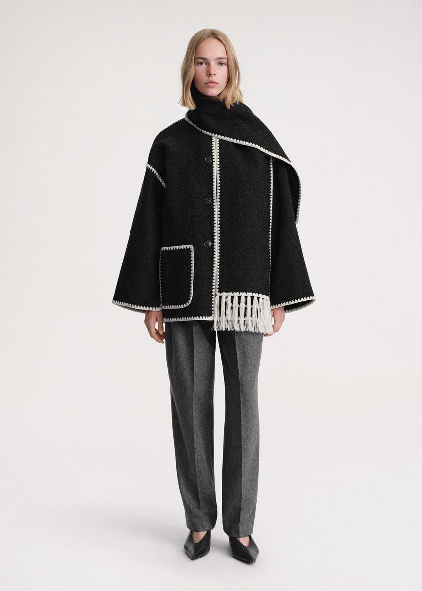Merino | Luxusjacke mit Halstuch