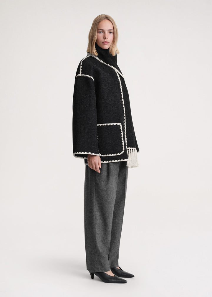 Merino | Luxusjacke mit Halstuch
