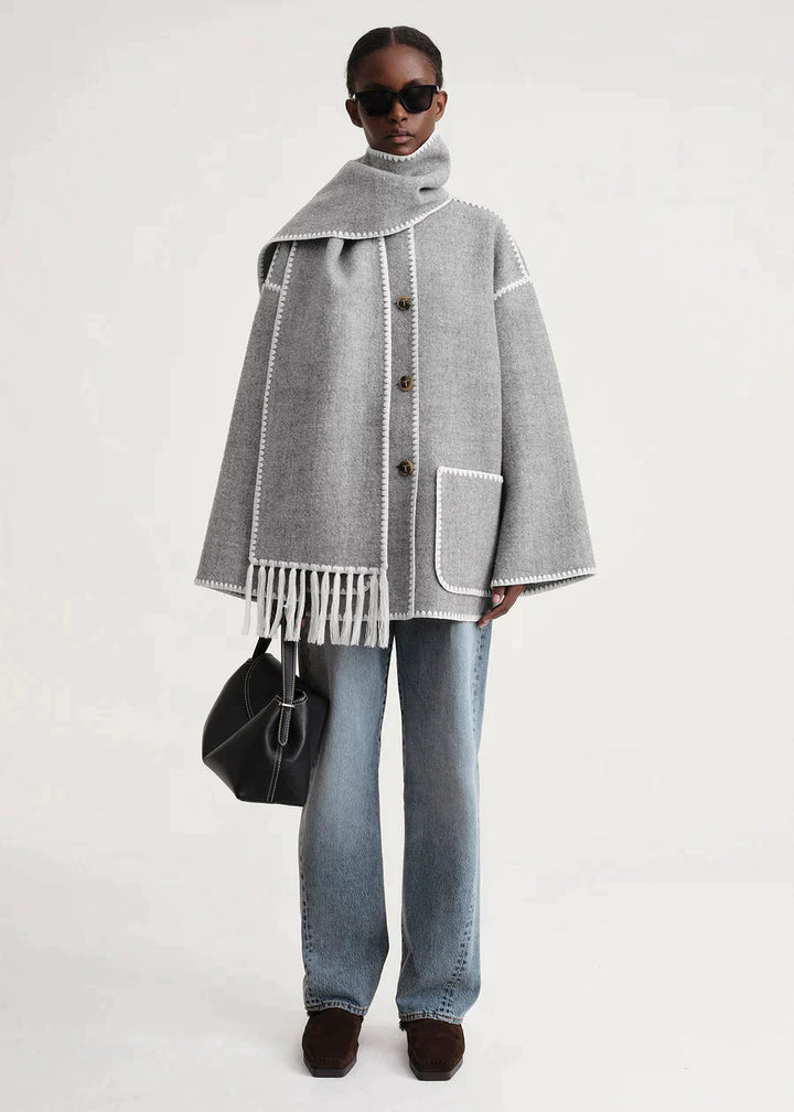 Merino | Luxusjacke mit Halstuch
