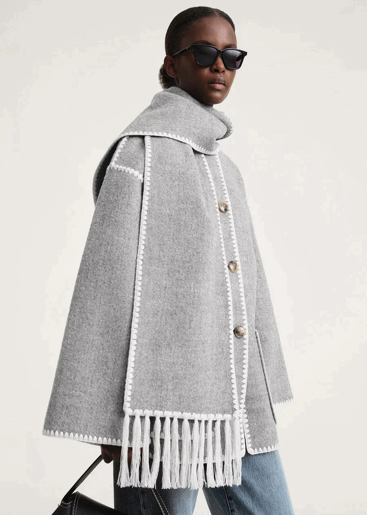 Merino | Luxusjacke mit Halstuch