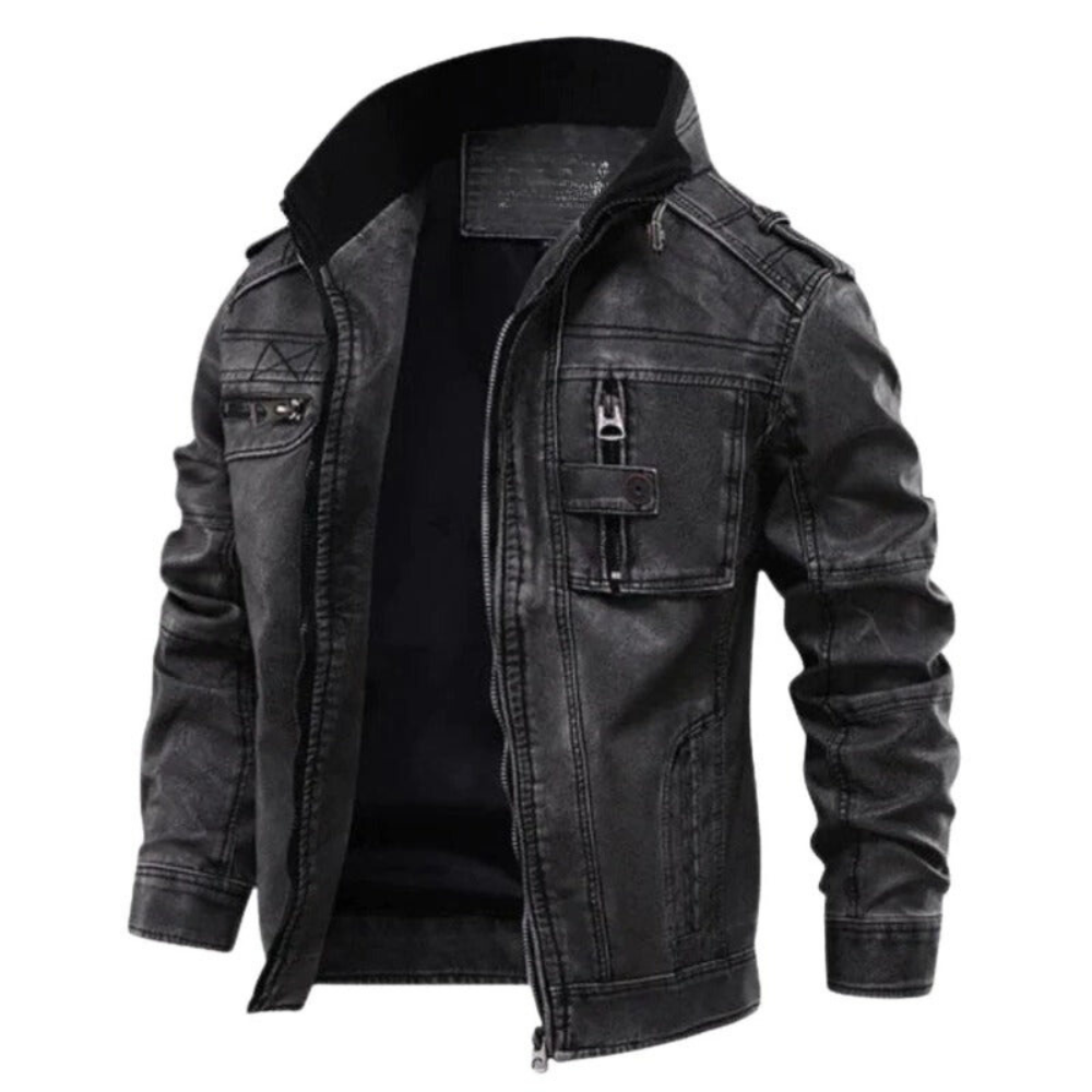 Hugo | Klassische Lederjacke mit Futter für Herren