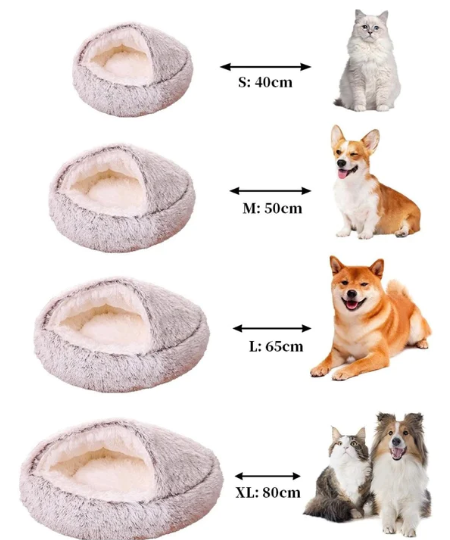 CozyPaws™ - Plüsch-Winterhöhle für Haustiere: Warmer, weicher und komfortabler Rückzugsort