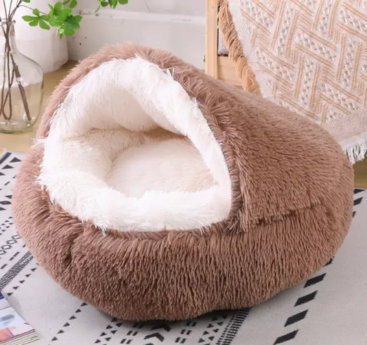 CozyPaws™ - Plüsch-Winterhöhle für Haustiere: Warmer, weicher und komfortabler Rückzugsort