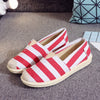 Eline | Flache Espadrilles mit kontrastierenden Streifen