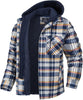 Tommy Jas | Karierte Herren-Strickjacke mit Kapuze und warmem Futter