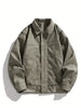 Cas | Herren Casual Kunstlederjacke Mit Klappkragen & Taschen