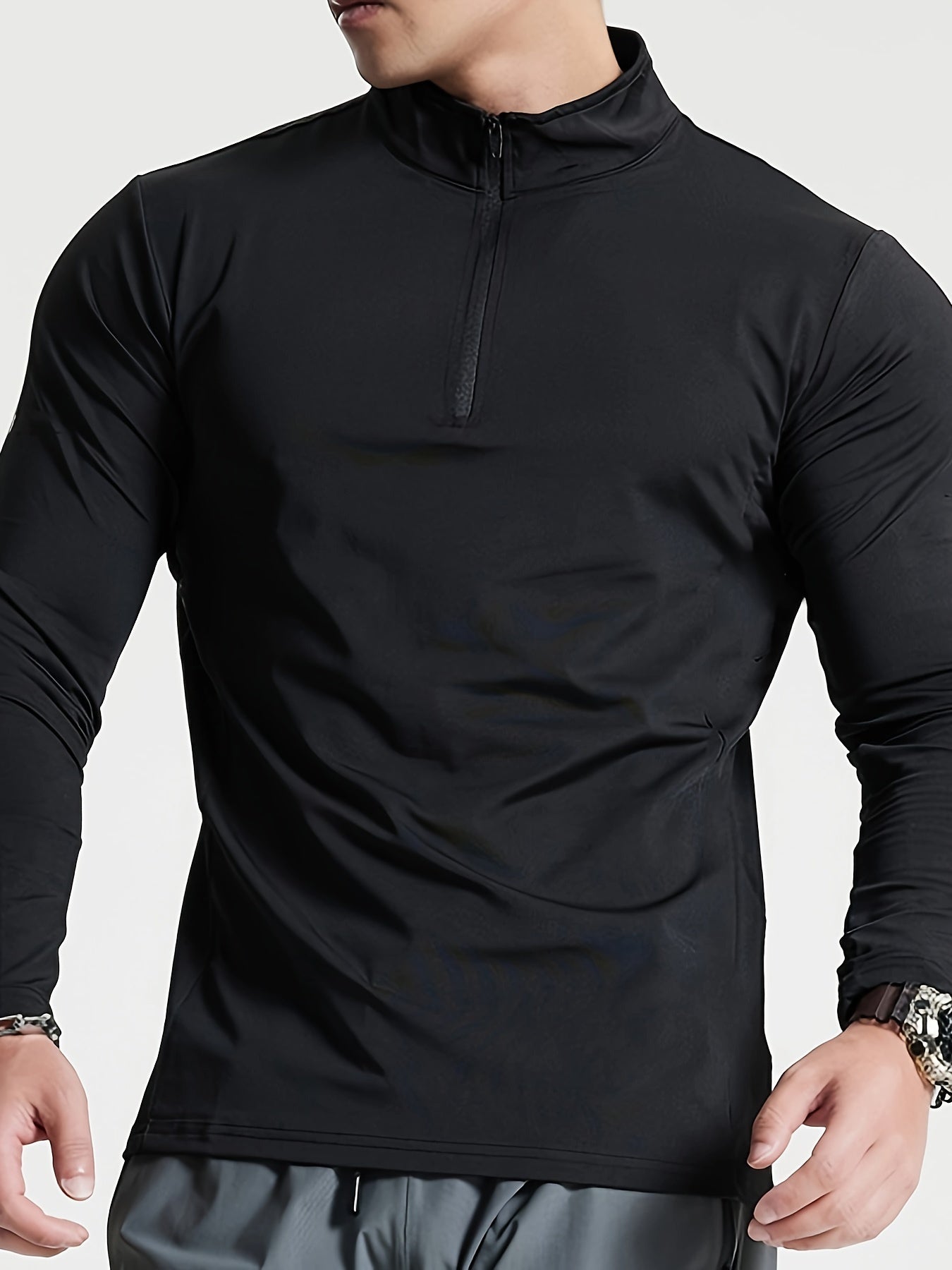 Lars | Slim-fit henley-shirt met halve rits en lange mouwen