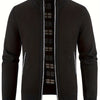 Daan | Warme Herren-Strickjacke mit Stehkragen und Reißverschlusstaschen