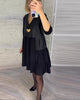 Kleid mit V-Ausschnitt und Patchwork