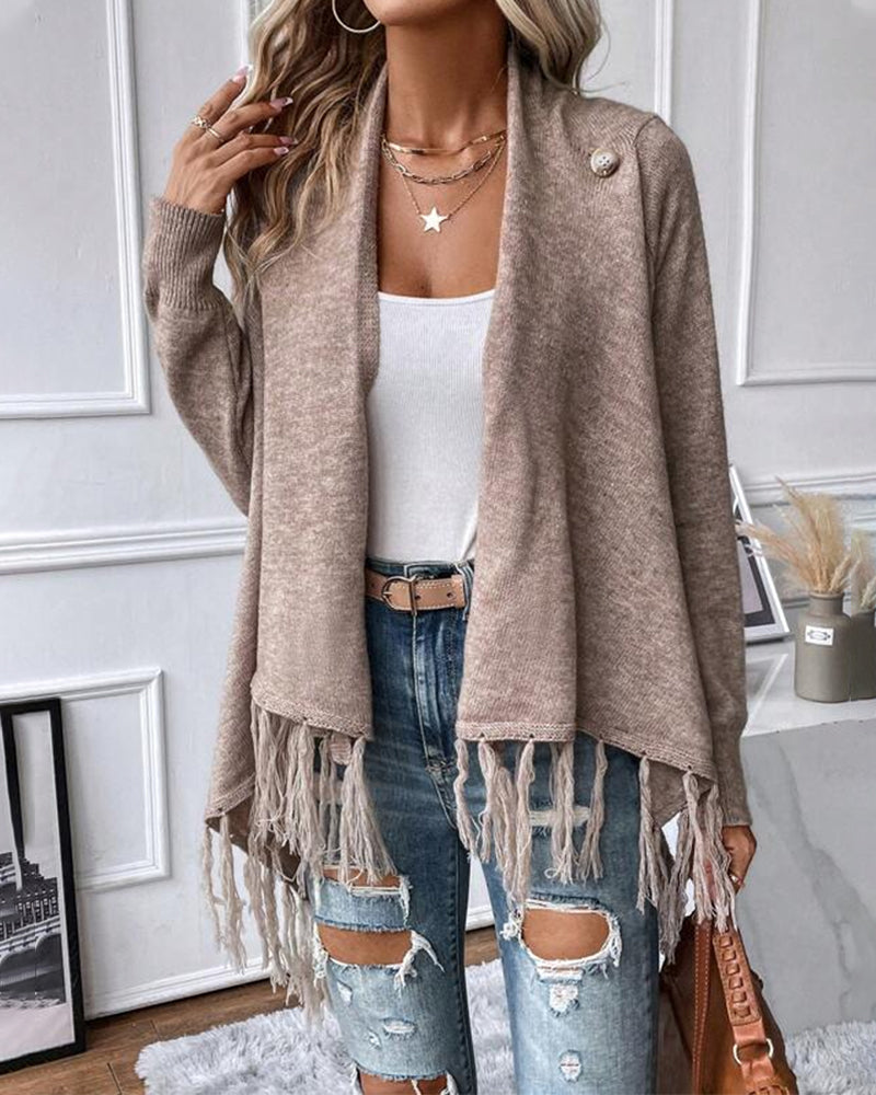 Anita | Einfarbige Winter-Strickjacke