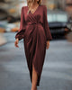Kim | Elegantes Kleid mit Laternenärmeln und V-Ausschnitt