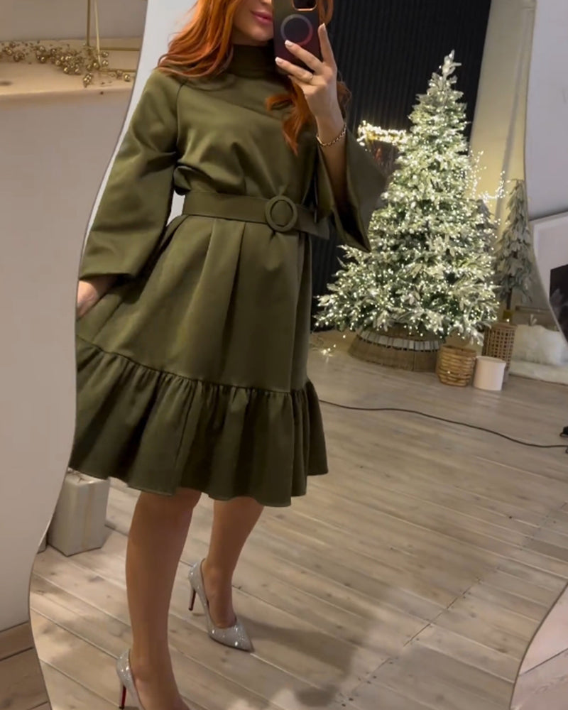 Lässiges A-Linien-Kleid mit Schnürung