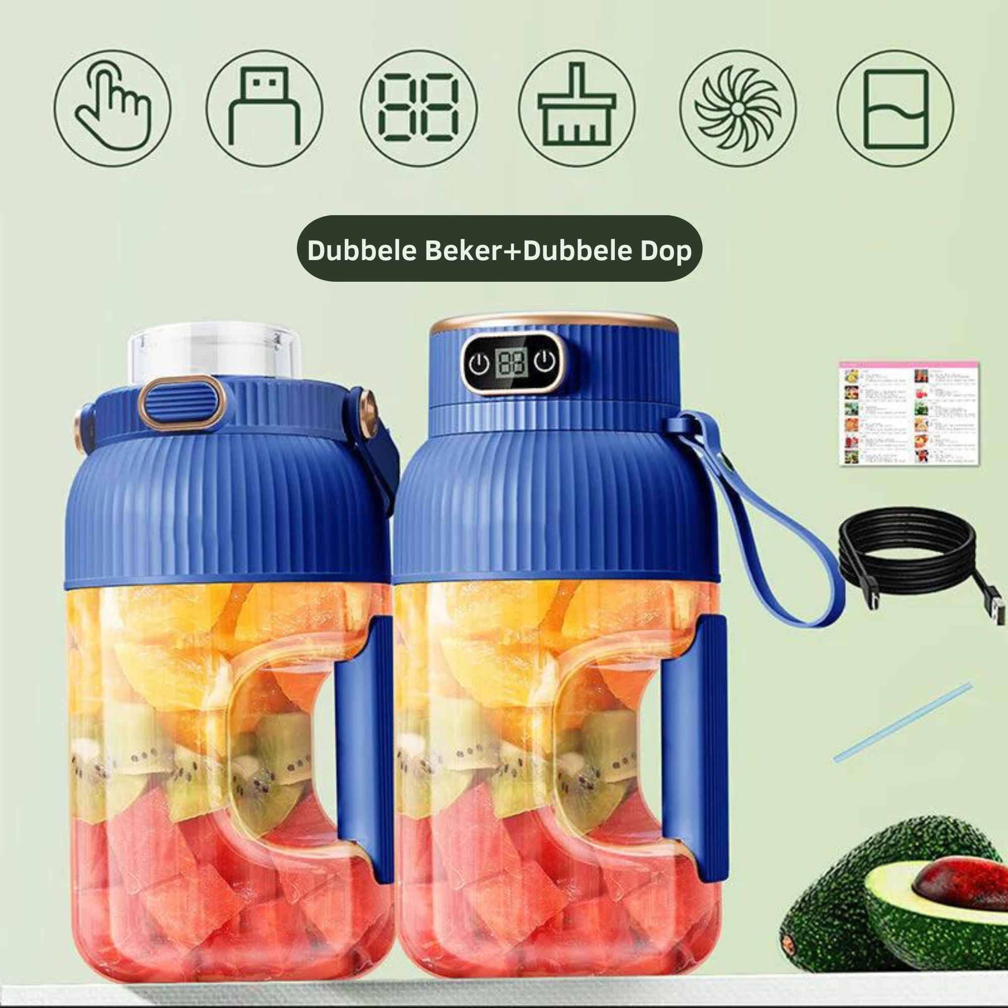 VitaBlend™ Digitaler Tragbarer Mixer | frische Smoothies jederzeit und überall
