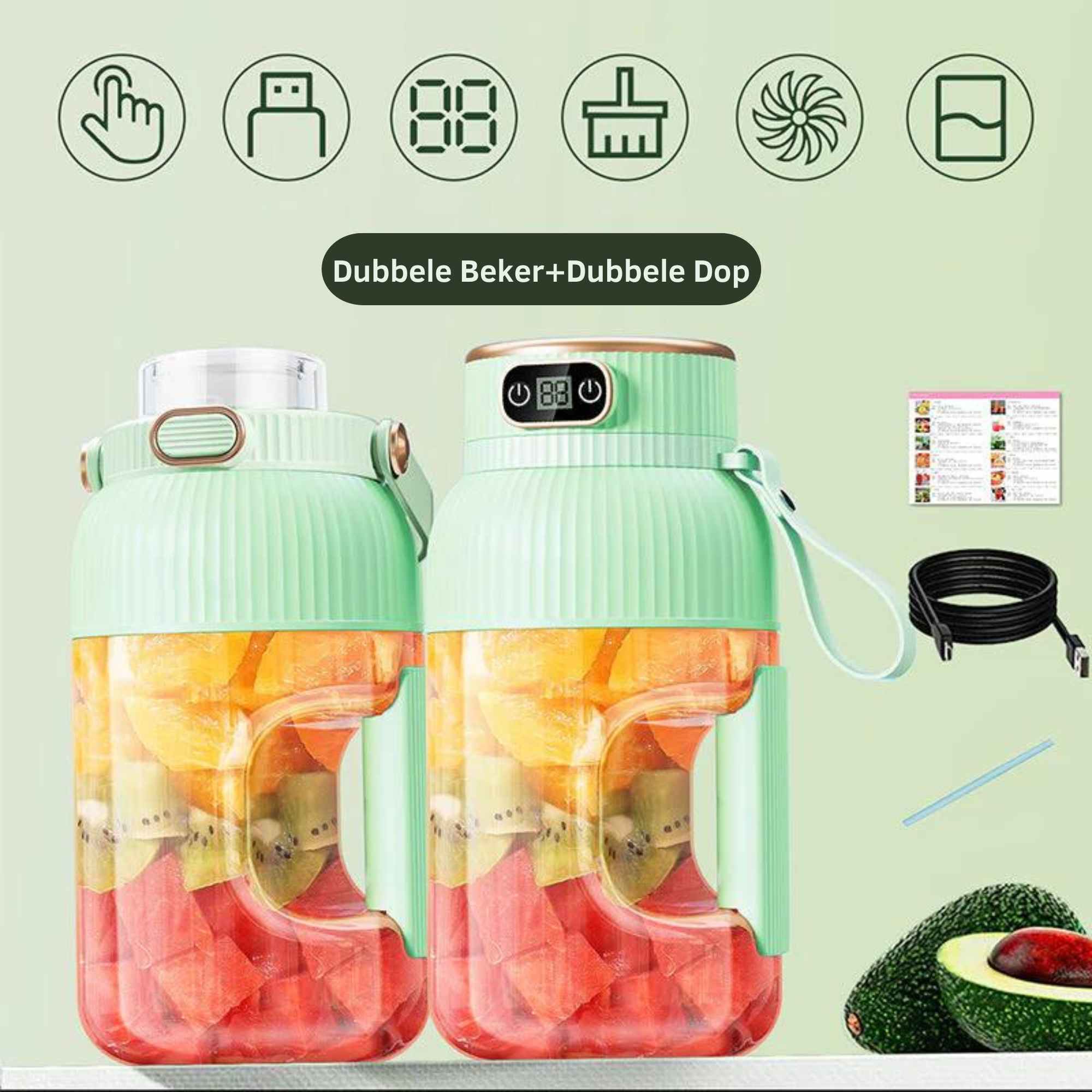 VitaBlend™ Digitaler Tragbarer Mixer | frische Smoothies jederzeit und überall
