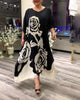 Lässiges, locker sitzendes Kleid mit Rosenprint