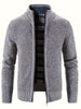 Daan | Warme Herren-Strickjacke mit Stehkragen und Reißverschlusstaschen