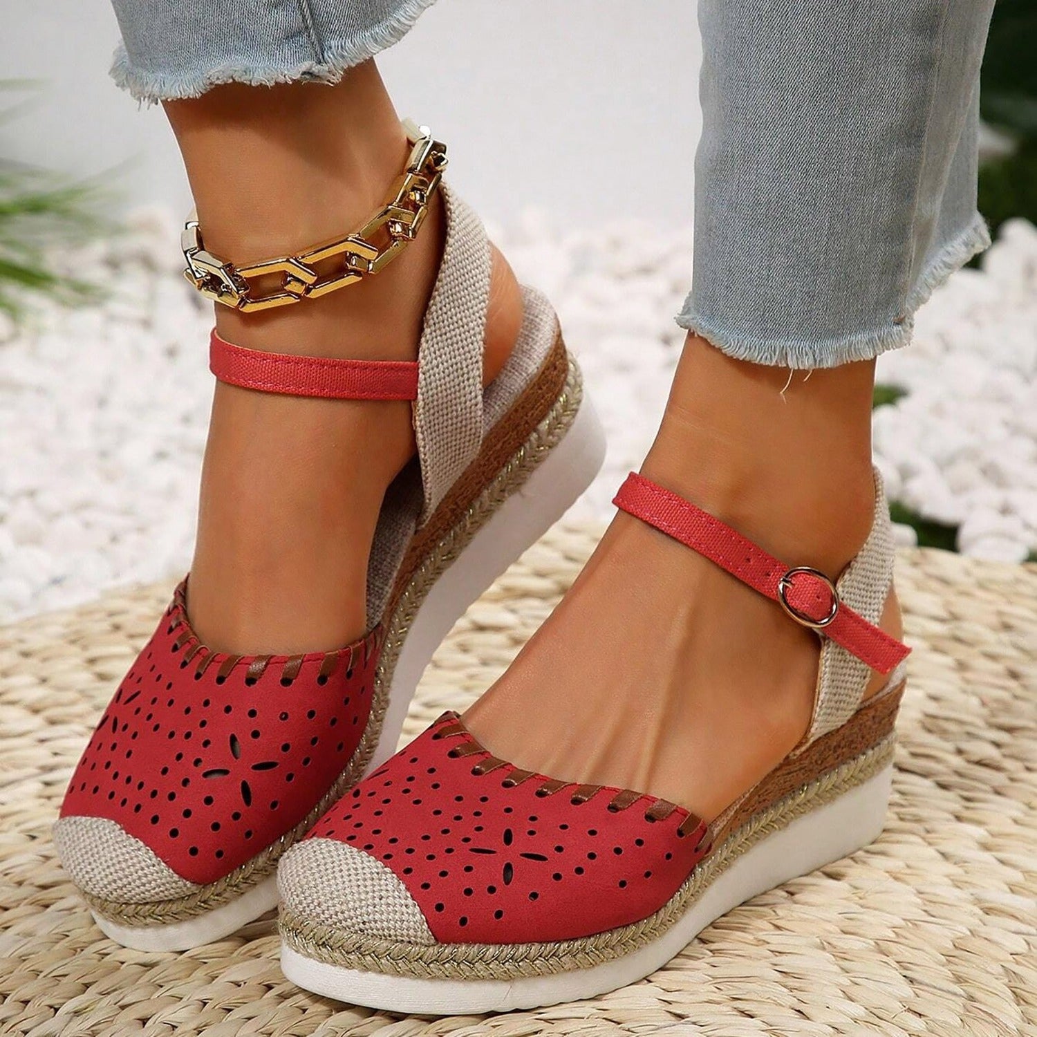 Finnyl | Espadrilles mit Mesh-Patch und kontrastierender Farbe