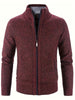 Daan | Warme Herren-Strickjacke mit Stehkragen und Reißverschlusstaschen