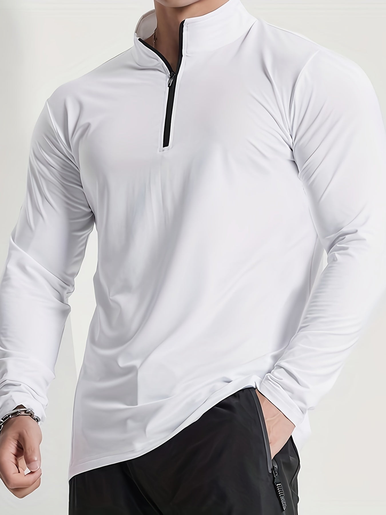 Lars | Slim-fit henley-shirt met halve rits en lange mouwen