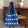Nina | Handgemachte Strick-Shopper mit Herzmuster