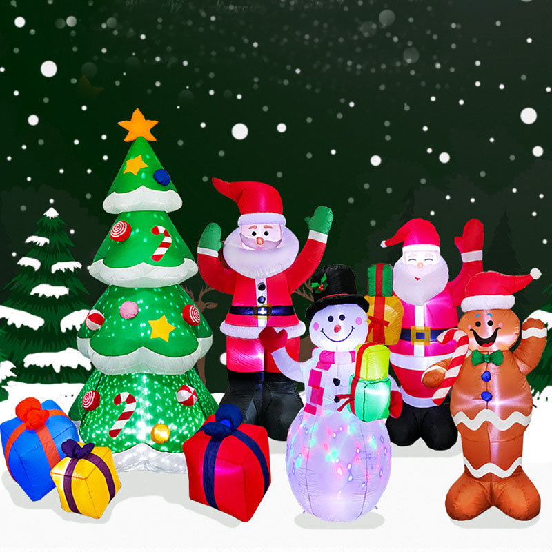 GlowDecor™ – Festive LED Santa & Snowman Inflatables for Outdoor Décor
