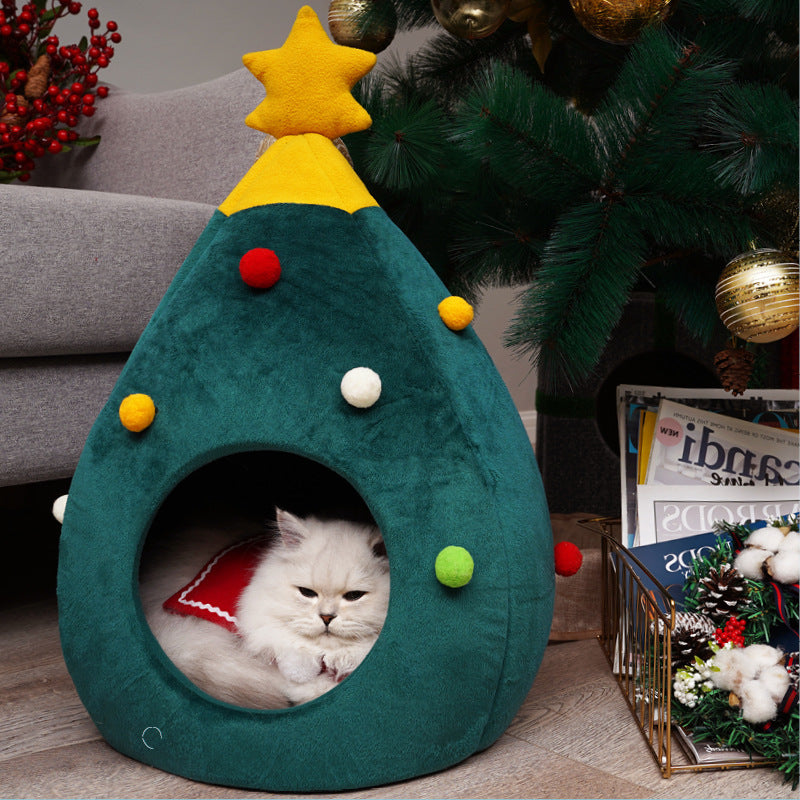 Pawtree™ Katzentanne | weihnachtlicher Rückzugsort, flauschiger Komfort