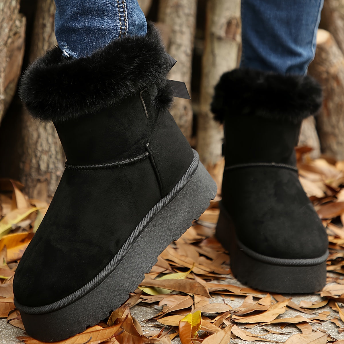 Ella | Flauschig gefütterte Winterstiefel mit Uni-Farbe