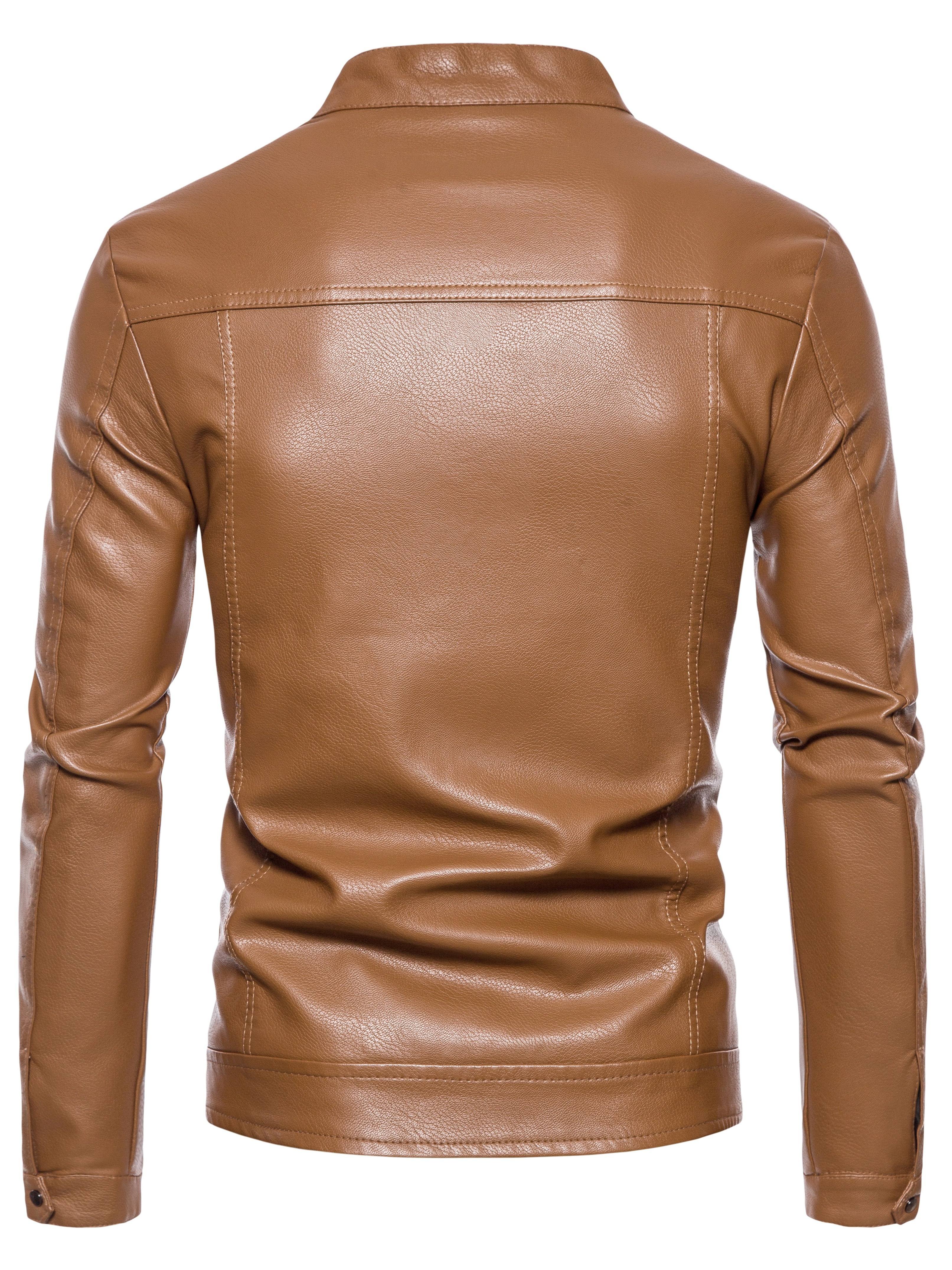 Cas | Stilvolle Kunstleder-Herrenjacke mit Fleecefutter
