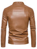 Cas | Stilvolle Kunstleder-Herrenjacke mit Fleecefutter